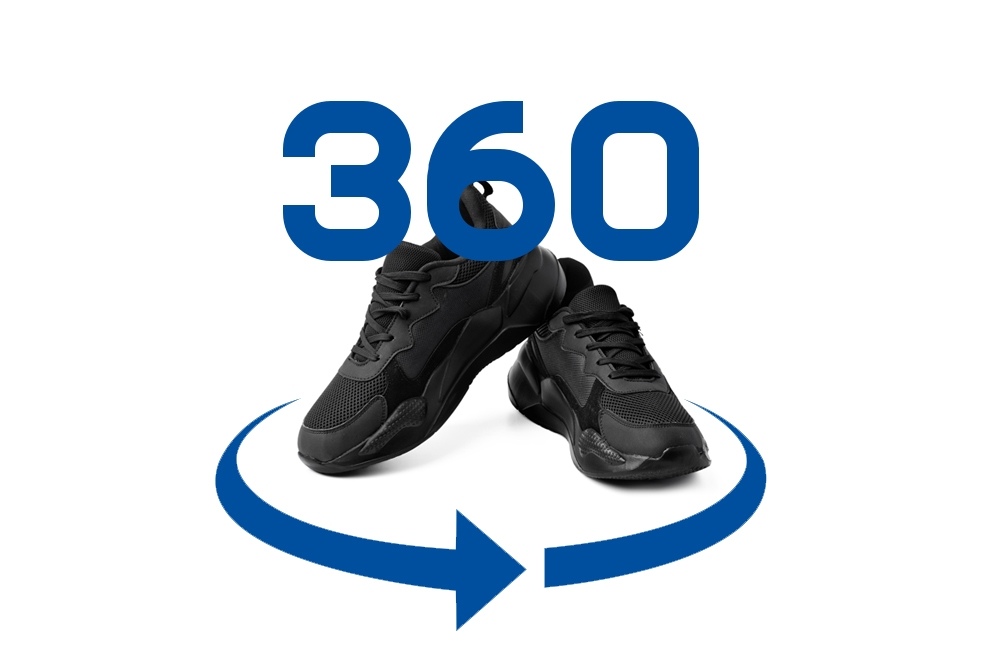Interaktywna fotografia produktowa 360 stopni - prezentacja butów
